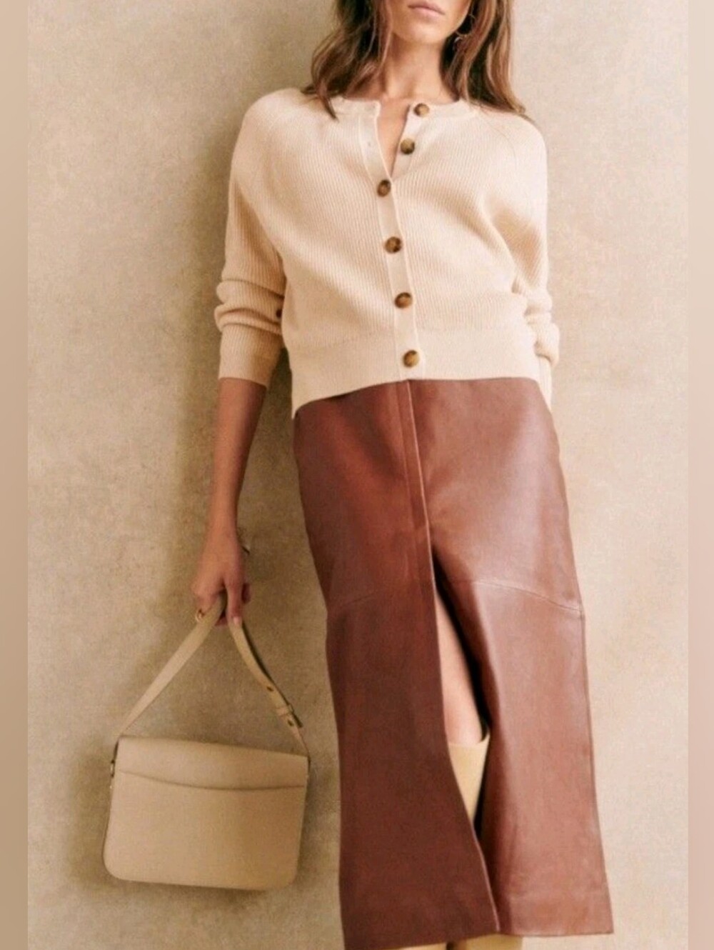 Sezane Sonnie Cardigan In Cream, Size Small - Picture 14 of 15